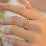 Floral Tapestry Eternity Band (Female) - 10K/14K Solid Yellow Gold