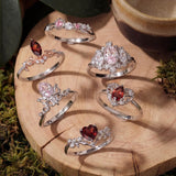 Rosy Heart Mozambique Red Garnet Ring