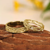 Floral Tapestry Eternity Band (Female) - 10K/14K Solid Yellow Gold