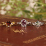Heart’s Desire Mozambique Red Garnet Ring (Yellow Gold)©