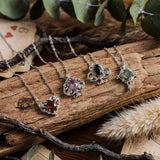 Leafy Spade Amethyst Necklace