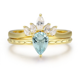 Supreme and Harmony Aquamarine Ring Set