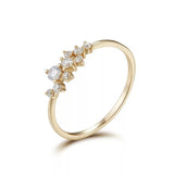 10K Yellow Gold- Glitter Raindrop Ring- Size 7