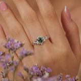 Blossoms at Sunrise Green Sapphire Ring