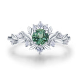 Blossoms at Sunrise Green Sapphire Ring