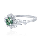 Blossoms at Sunrise Green Sapphire Ring