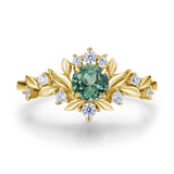 Blossoms at Sunrise Green Sapphire Ring
