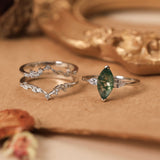 Sonoran Sunrise Moss Agate Ring Set