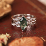 Sonoran Sunrise Moss Agate Ring Set