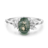 Enchanted Garden Oval Cut Moss Agate Ring©