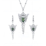 Evenfall Star Moss Agate Necklace and Earrings Set