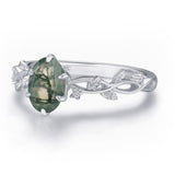 Everlasting Oval Cut Moss Agate Ring©