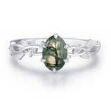 Everlasting Oval Cut Moss Agate Ring©