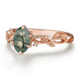 Everlasting Oval Moss Agate Ring©