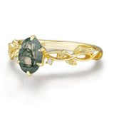 Everlasting Oval Moss Agate Ring©