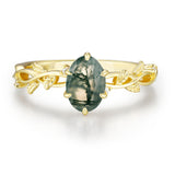 Everlasting Oval Cut Moss Agate Ring©