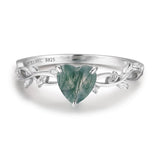 Everlasting Heart Cut Moss Agate Ring©