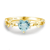 Everlasting Heart Cut Sky Blue Topaz Ring (Yellow Gold)©