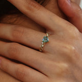 Everlasting Heart Cut© and Heart’s Desire Moss Agate© Ring and Necklace Set (Yellow Gold)