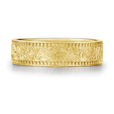 Everwood Carved Band (Male) - 10K/14K Solid Yellow Gold