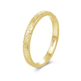 Everwood Carved Band (Female) - 10K/14K Solid Yellow Gold