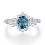 Galactic Oval Cut London Blue Topaz Ring