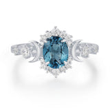 Galactic Oval Cut London Blue Topaz Ring