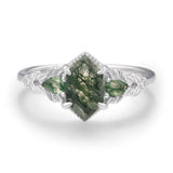 Gardenia Moss Agate Ring