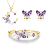 Monarch Butterfly Amethyst Set (Yellow Gold)
