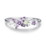 Monarch Butterfly Amethyst Opal Ring