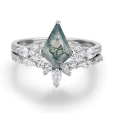 Nebula Nights Moss Agate Ring Set