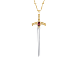 Oathblade Red Garnet Sword Necklace