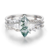 Sonoran Sunrise Moss Agate Ring Set