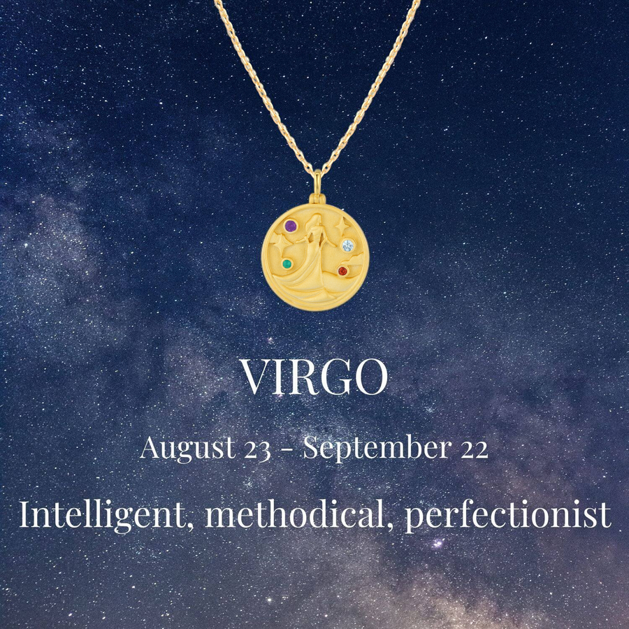 Virgo Zodiac Mantra Necklace