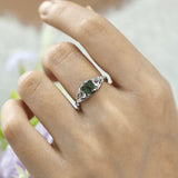 Starlight Serenade Moss Agate Ring