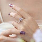 Floral Symphony Lavender Amethyst Ring Set