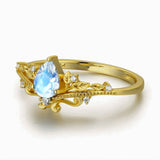 Lotus Moonstone Ring (Yellow Gold)©