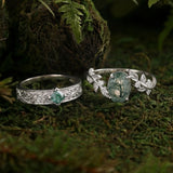 Oakleaf Moss Agate Ring (Male)