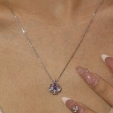 Leafy Spade Amethyst Ring and Necklace Set