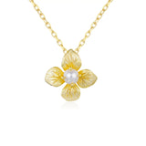 Gossamer Petal Pearl Necklace (Yellow Gold)