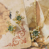 Vine Diamond Moss Agate Necklace (Yellow Gold)