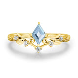 Victorian Lace Sky Blue Topaz Ring (Yellow Gold)©