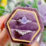 Floral Symphony Lavender Amethyst Ring Set