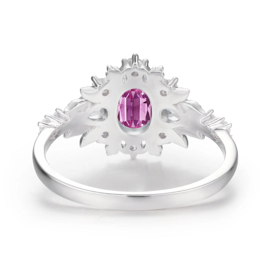 Pink Topaz Silver Ring (Granulieren)-6478HF | Juwelo
