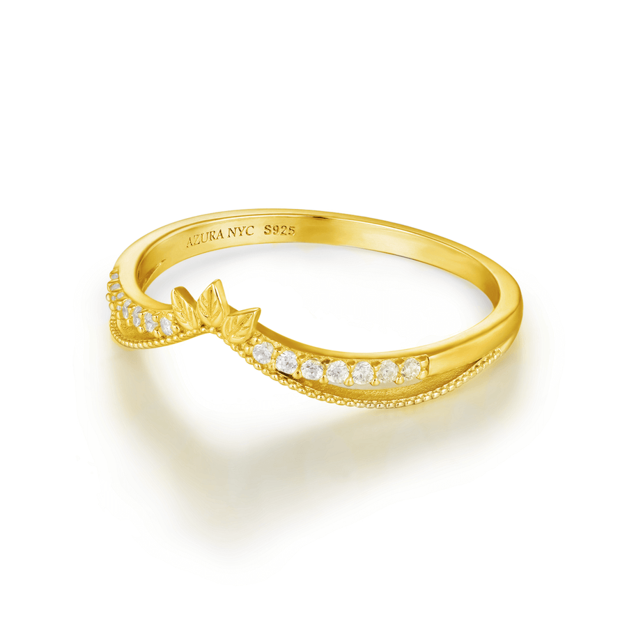 Abloom B Stacking Ring (Yellow Gold)