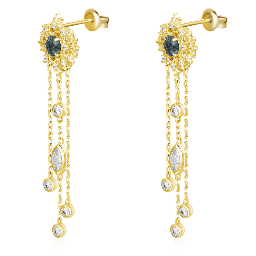 Yellow gold agate online earrings