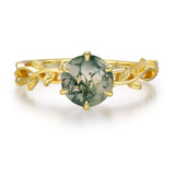 Everlasting Round Moss Agate Ring©