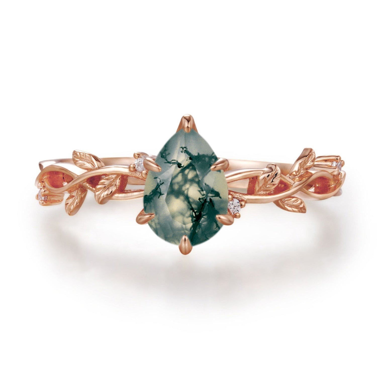 Everlasting Pear Moss Agate Ring©