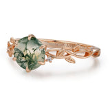 Everlasting Round Moss Agate Ring©