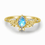 Lotus Moonstone Ring (Yellow Gold)©